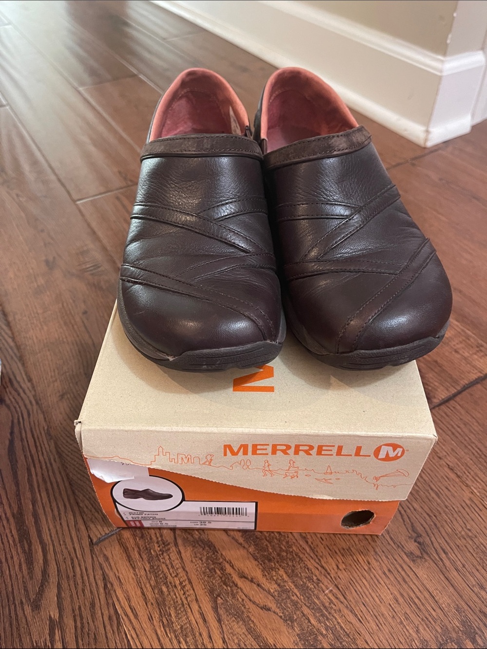Merrell Women’s Dark Brown Slip-On Leather Loafers